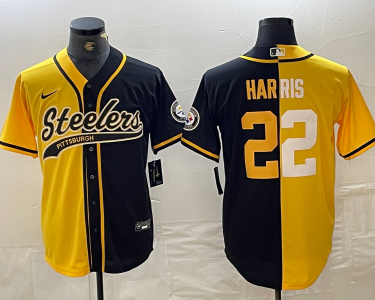Men's Pittsburgh Steelers Najee Harris #22 Yellow/Black Jersey Joint Edition