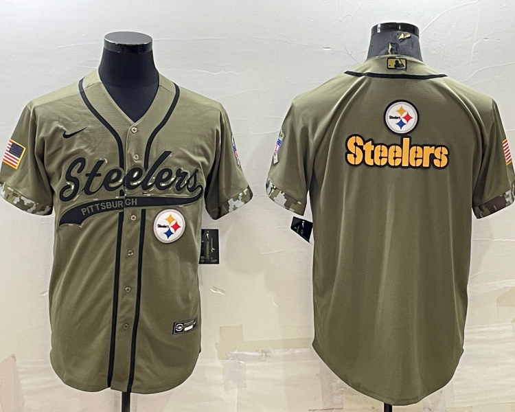 Men's Pittsburgh Steelers Olive 2022 Salute To Service Limited Jersey