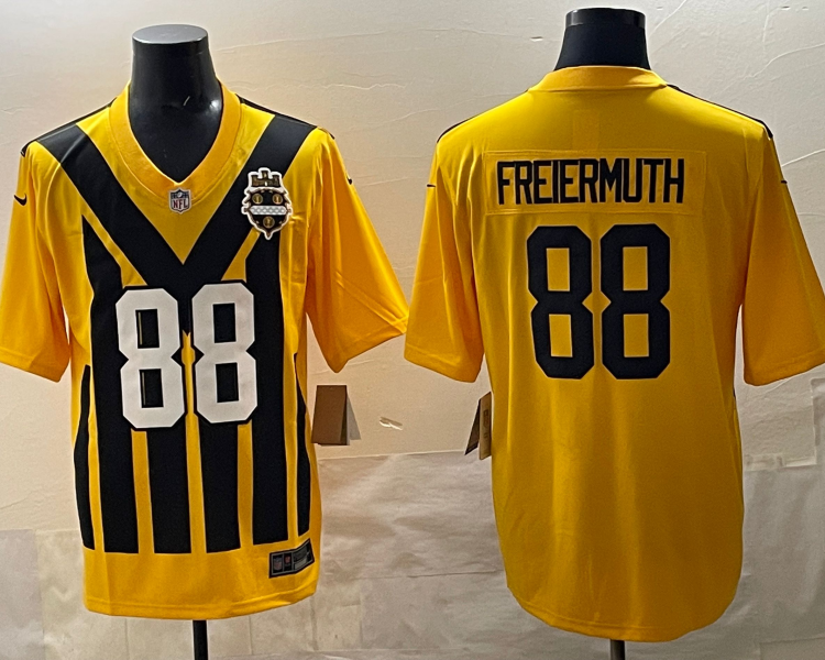 Men's Pittsburgh Steelers Pat Freiermuth #88 Gold Alternate 1933 Throwback Jersey