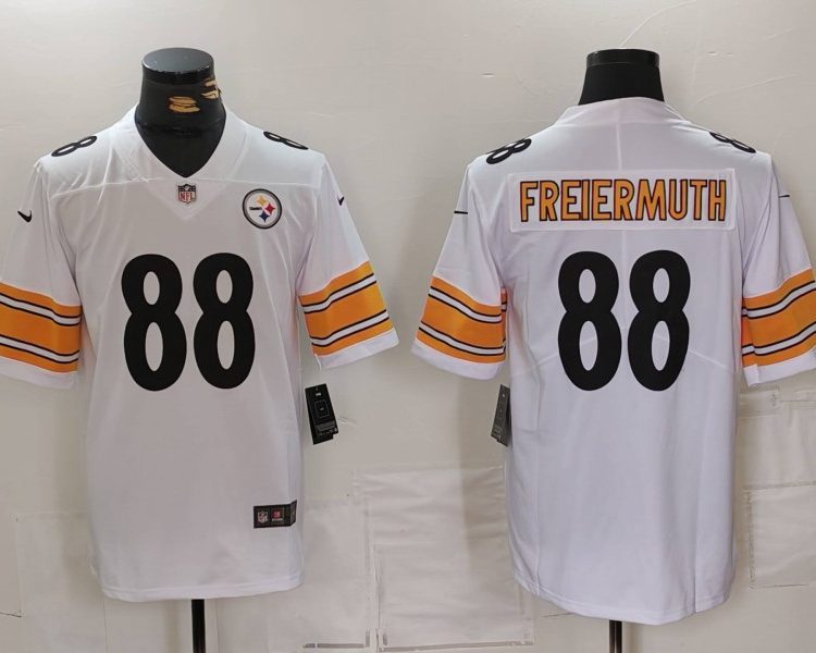 Men's Pittsburgh Steelers Pat Freiermuth #88 White Jersey