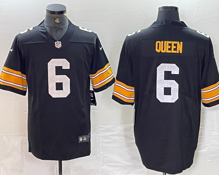 Men's Pittsburgh Steelers Patrick Queen #6 Black Jersey
