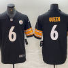 Men's Pittsburgh Steelers Patrick Queen #6 Black Jersey