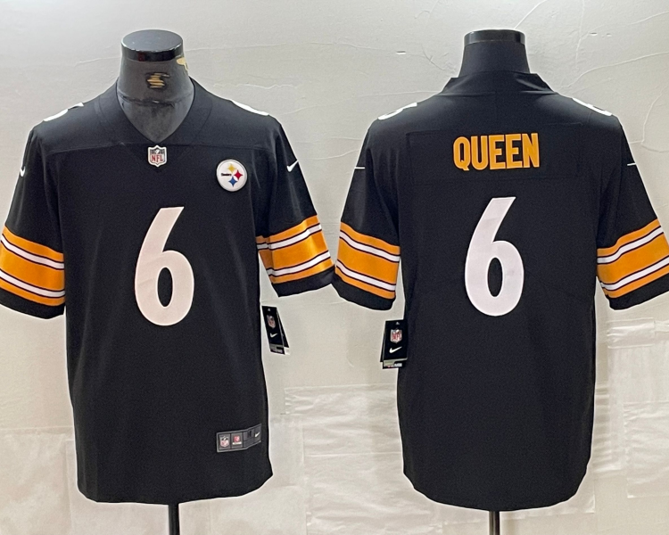 Men's Pittsburgh Steelers Patrick Queen #6 Black Jersey