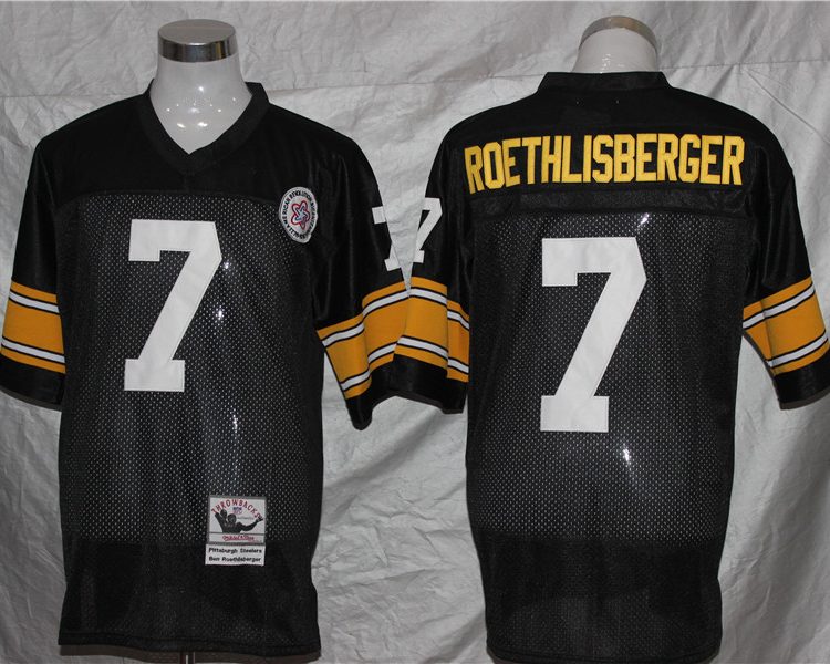 Men's Pittsburgh Steelers Reebok Roethlisberger Mitchell & Ness Black Legacy Jersey