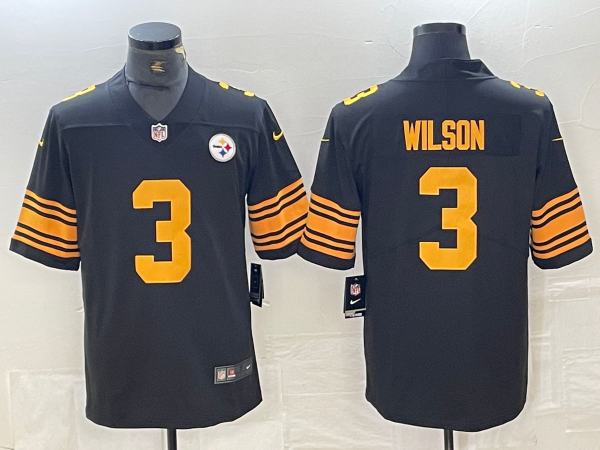 Men's Pittsburgh Steelers Russell Wilson #3 Black Alternate Jersey