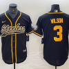 Men's Pittsburgh Steelers Russell Wilson #3 Black Jersey Joint Edition