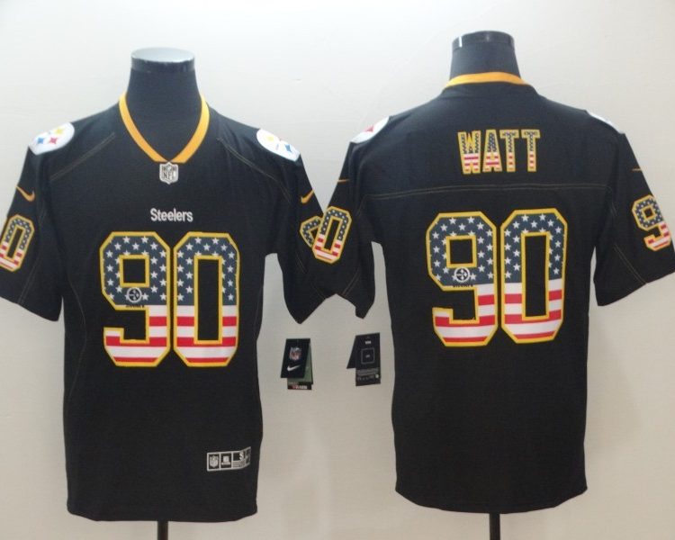 Men's Pittsburgh Steelers T.J. Watt #90 Black Authentic Jersey