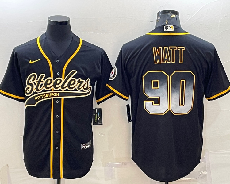 Men's Pittsburgh Steelers T.J. Watt #90 Black Jersey Joint edition