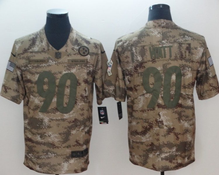 Men's Pittsburgh Steelers T.J. Watt #90 Camouflage Jersey