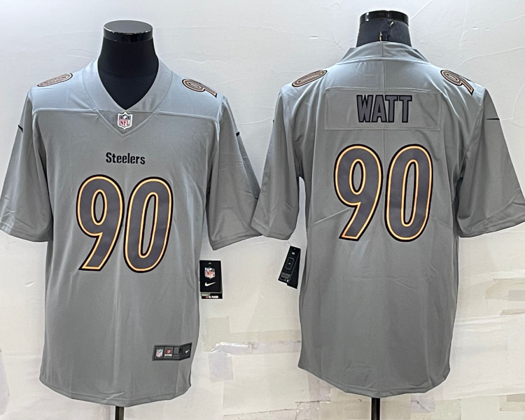 Men's Pittsburgh Steelers T.J. Watt #90 Gray Atmosphere Jersey