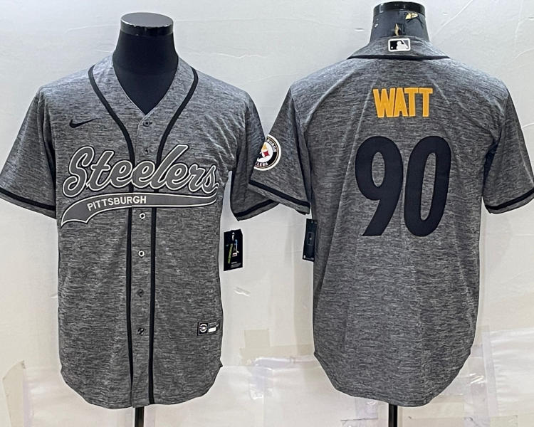 Men's Pittsburgh Steelers T.J. Watt #90 Gray Jersey Joint edition