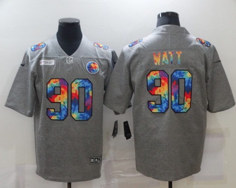 Men's Pittsburgh Steelers T.J. Watt #90 Gray Jersey