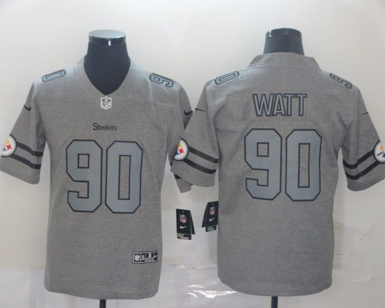 Men's Pittsburgh Steelers T.J. Watt #90 Gray Jersey
