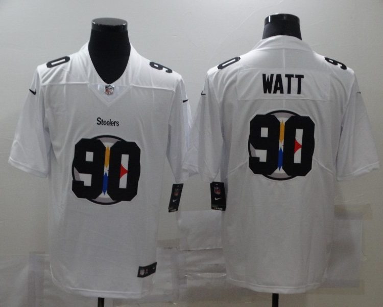 Men's Pittsburgh Steelers T.J. Watt #90 White Authentic Jersey