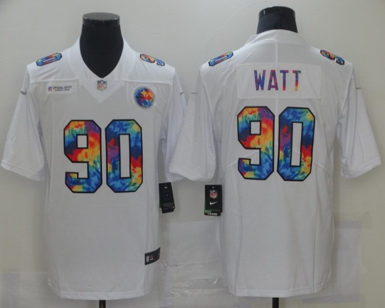 Men's Pittsburgh Steelers T.J. Watt #90 White Jersey