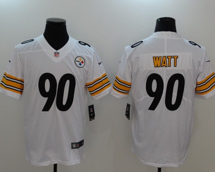Men's Pittsburgh Steelers T.J. Watt #90 White Jersey