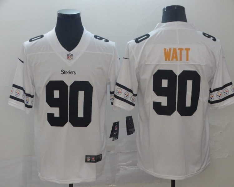 Men's Pittsburgh Steelers T.J. Watt #90 White Jersey