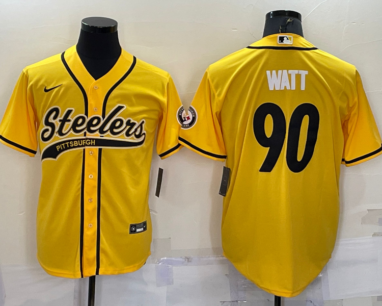 Men's Pittsburgh Steelers T.J. Watt #90 Yellow Jersey Joint edition