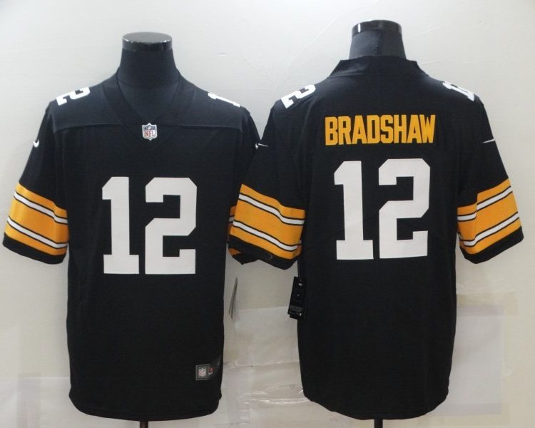 Men's Pittsburgh Steelers Terry Bradshaw #12 Black Jersey