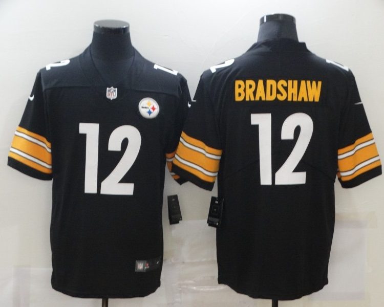 Men's Pittsburgh Steelers Terry Bradshaw #12 Black Jersey