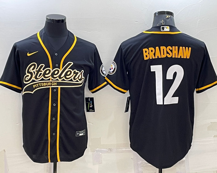 Men's Pittsburgh Steelers Terry Bradshaw #12 Black Vapor Limited Jersey