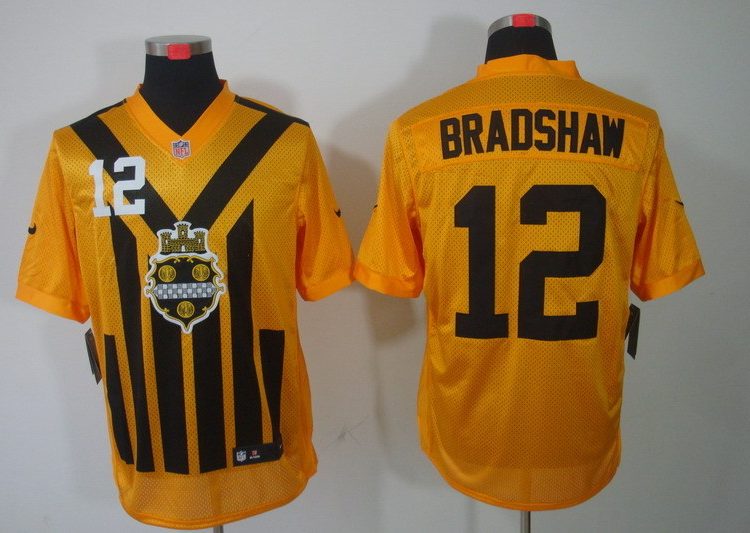 Men's Pittsburgh Steelers Terry Bradshaw #12 Gold Jersey
