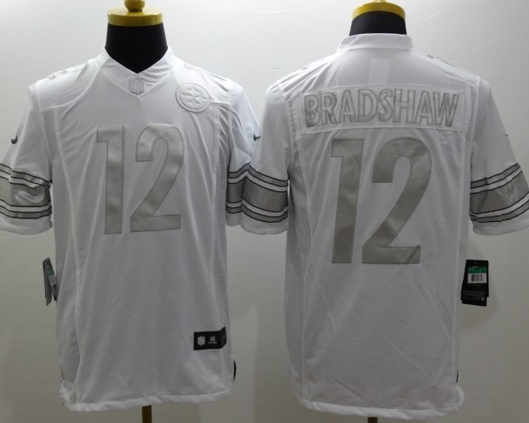 Men's Pittsburgh Steelers Terry Bradshaw #12 White Jersey