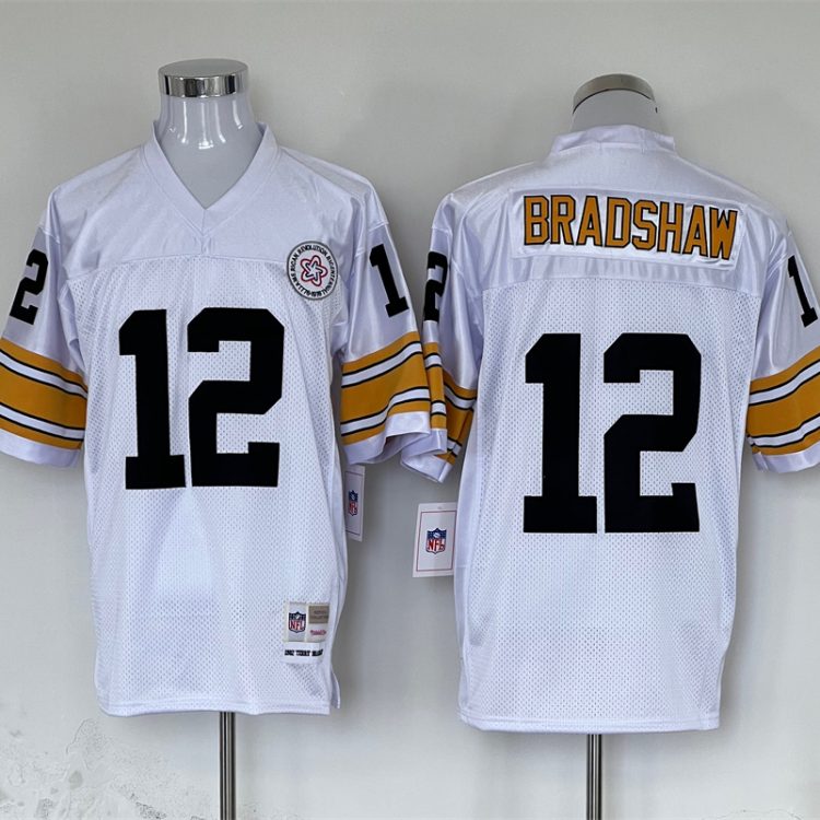 Men's Pittsburgh Steelers Terry Bradshaw Mitchell & Ness White Legacy Jersey