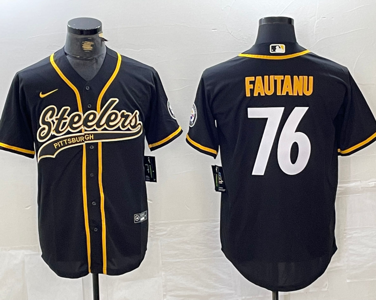 Men's Pittsburgh Steelers Troy Fautanu #76 Black Jersey