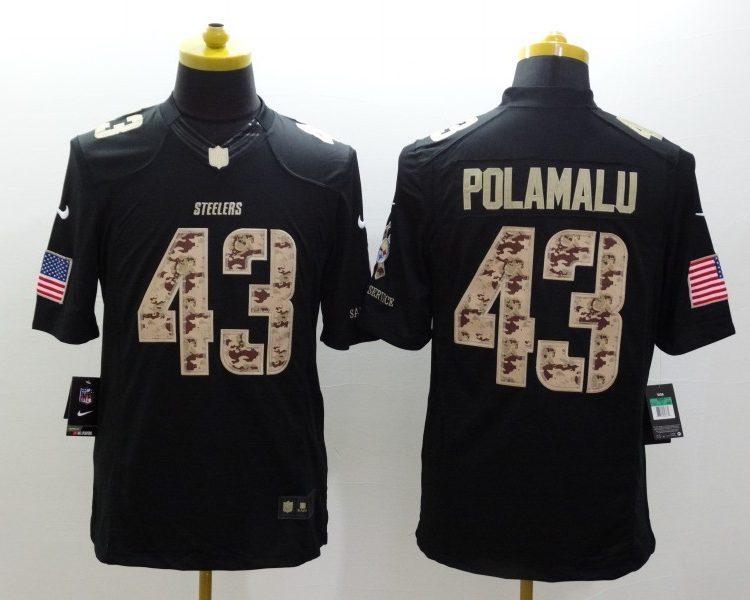 Men's Pittsburgh Steelers Troy Polamalu #43 Black Authentic Jersey