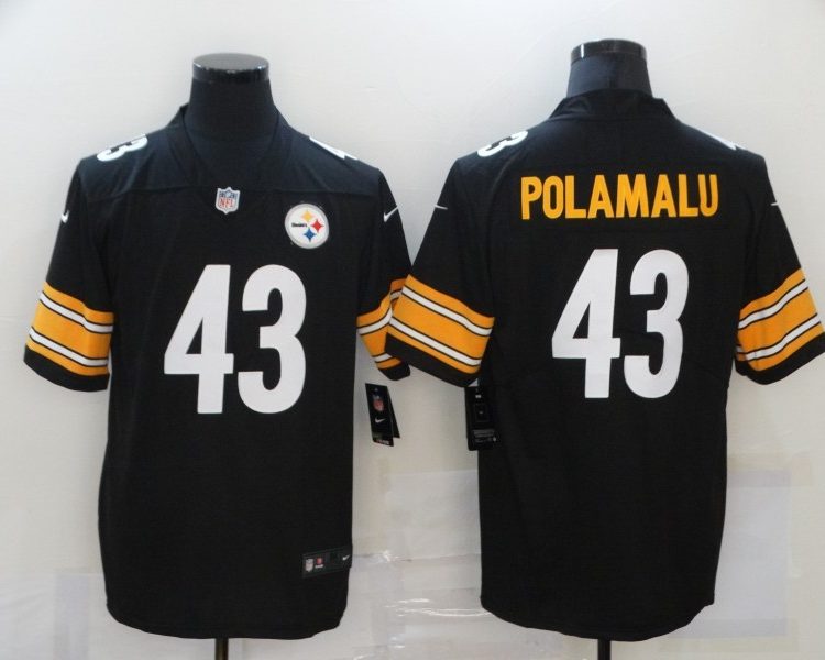 Men's Pittsburgh Steelers Troy Polamalu #43 Black Jersey
