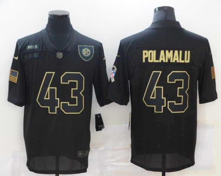 Men's Pittsburgh Steelers Troy Polamalu #43 Black Jersey