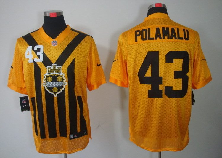 Men's Pittsburgh Steelers Troy Polamalu #43 Gold Jersey