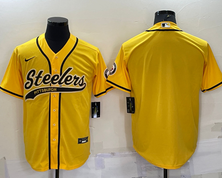 Men's Pittsburgh Steelers Yellow Blank Jersey
