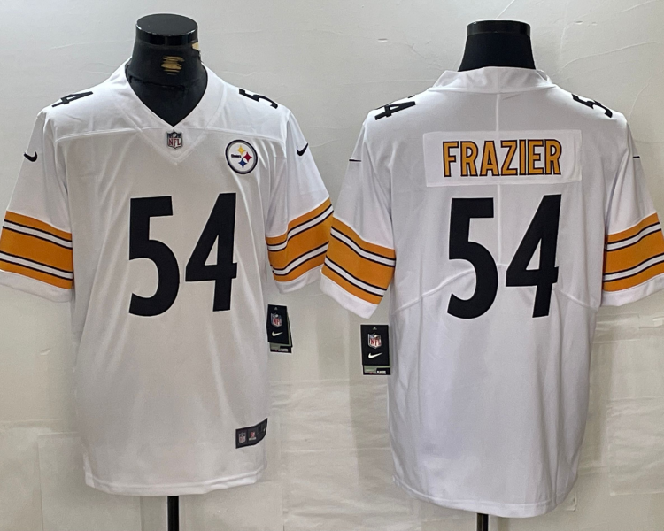 Men's Pittsburgh Steelers Zach Frazier #54 White Jersey