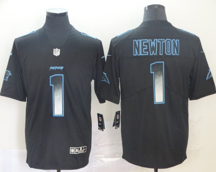 Men's Carolina Panthers #1 Cam Newton Black Jersey