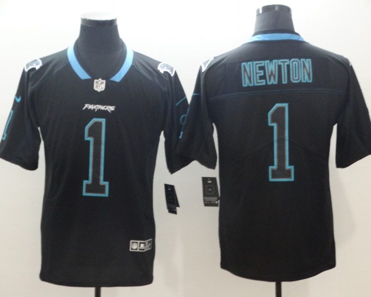 Men's Carolina Panthers #1 Cam Newton Black Jersey
