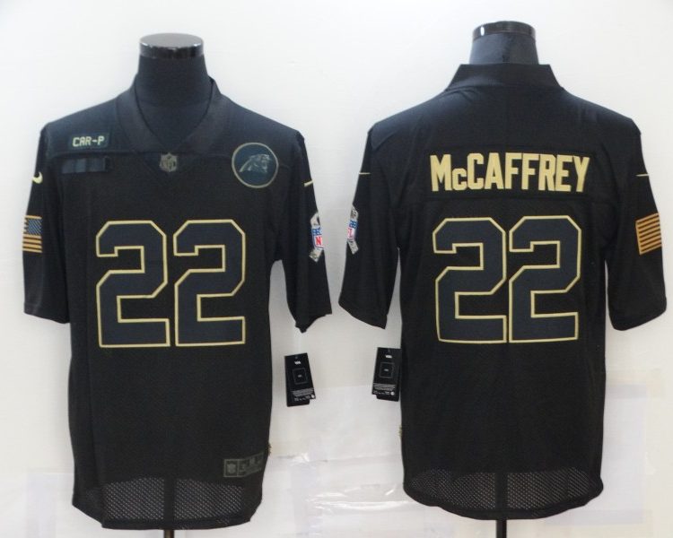 Men's Carolina Panthers #22 Christian McCaffrey Black Jersey