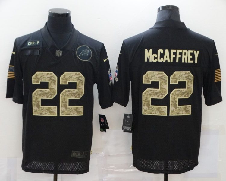 Men's Carolina Panthers #22 Christian McCaffrey Black Jersey