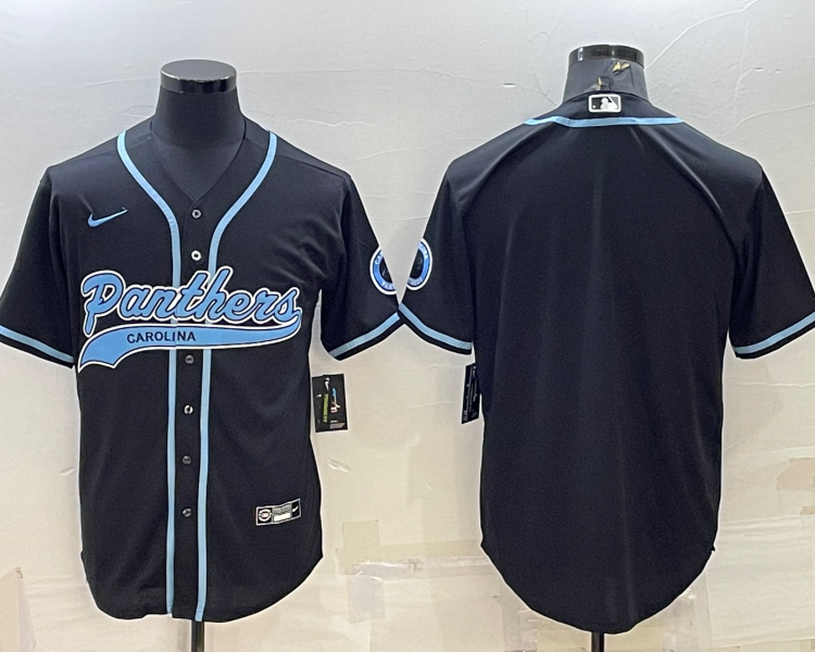 Men's Carolina Panthers Black Blank Jersey