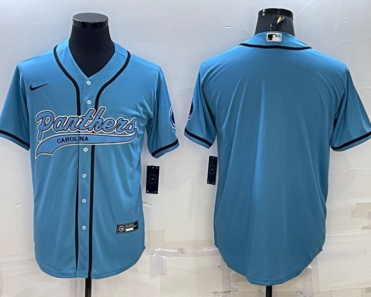 Men's Carolina Panthers Blue Blank Jersey