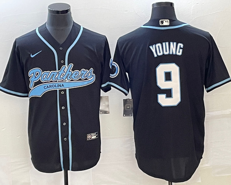 Men's Carolina Panthers Bryce Young #9 Black Jersey Joint Edition