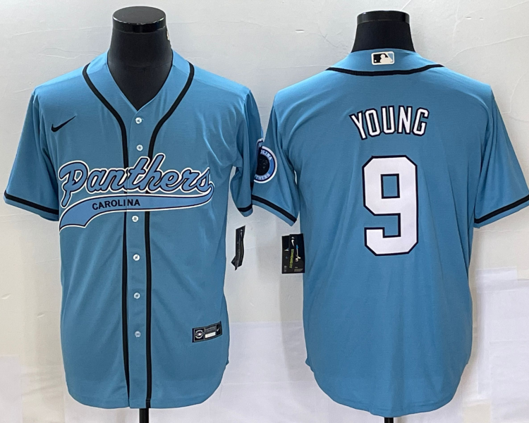 Men's Carolina Panthers Bryce Young #9 Blue Jersey Joint Edition
