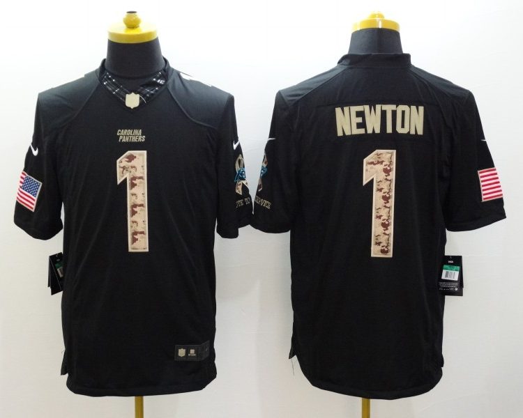 Men's Carolina Panthers Cam Newton #1 Black Alternate Jersey