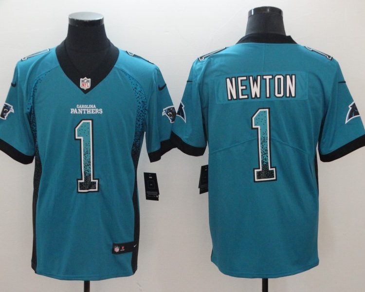 Men's Carolina Panthers Cam Newton #1 Blue Jersey