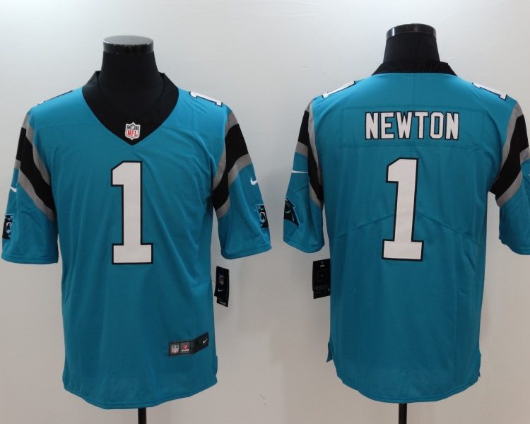 Men's Carolina Panthers Cam Newton #1 Blue Jersey