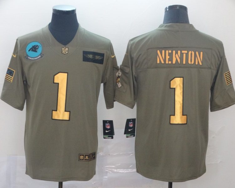 Men's Carolina Panthers Cam Newton #1 Brown Jersey