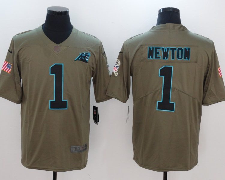 Men's Carolina Panthers Cam Newton #1 Brown Jersey