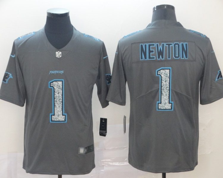 Men's Carolina Panthers Cam Newton #1 Gray Jersey