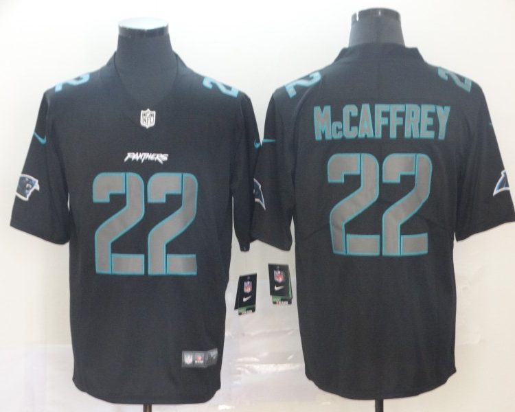 Men's Carolina Panthers Christian McCaffrey #22 Black Authentic Jersey